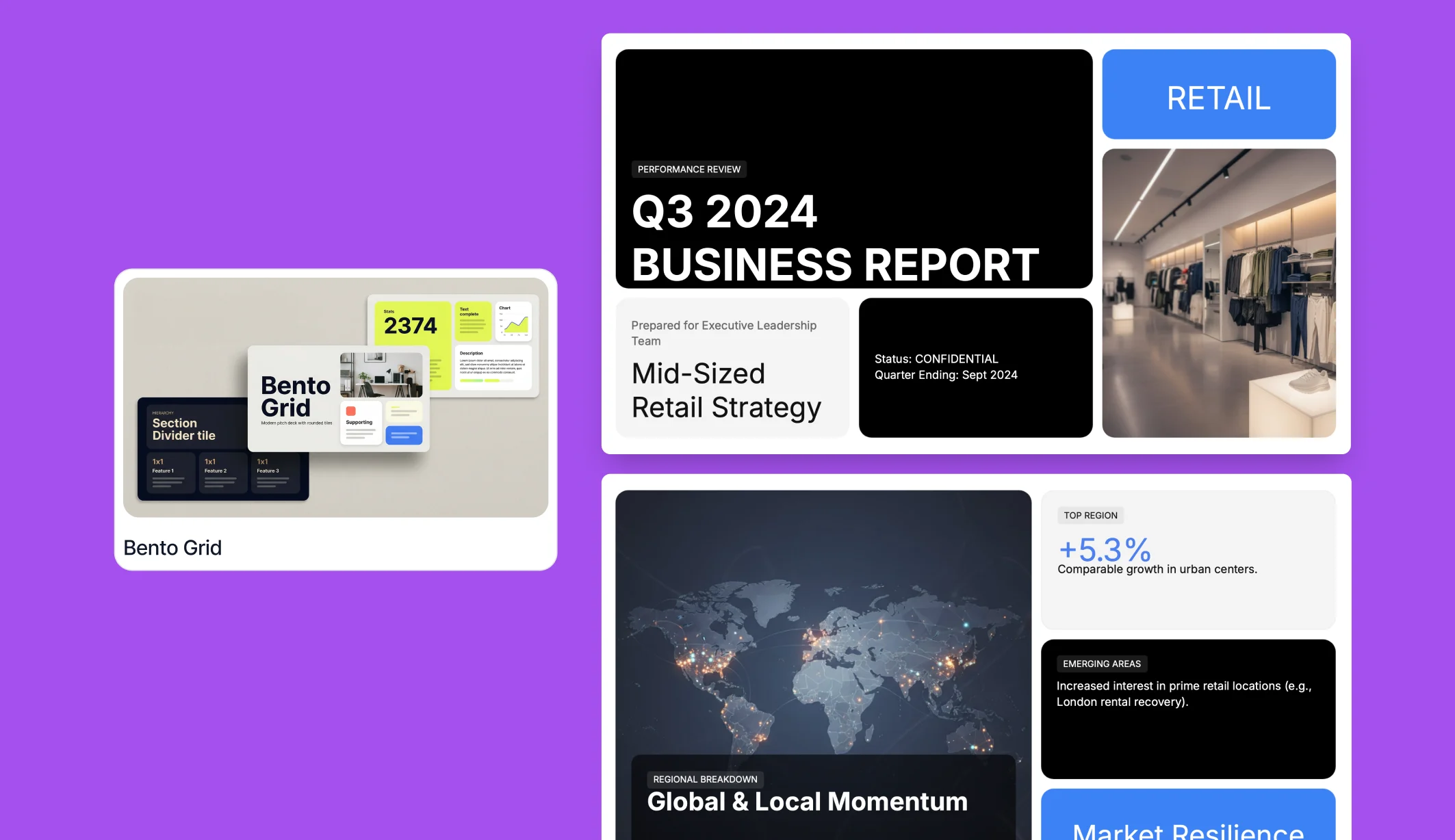 Prompted style — Bento Grid theme